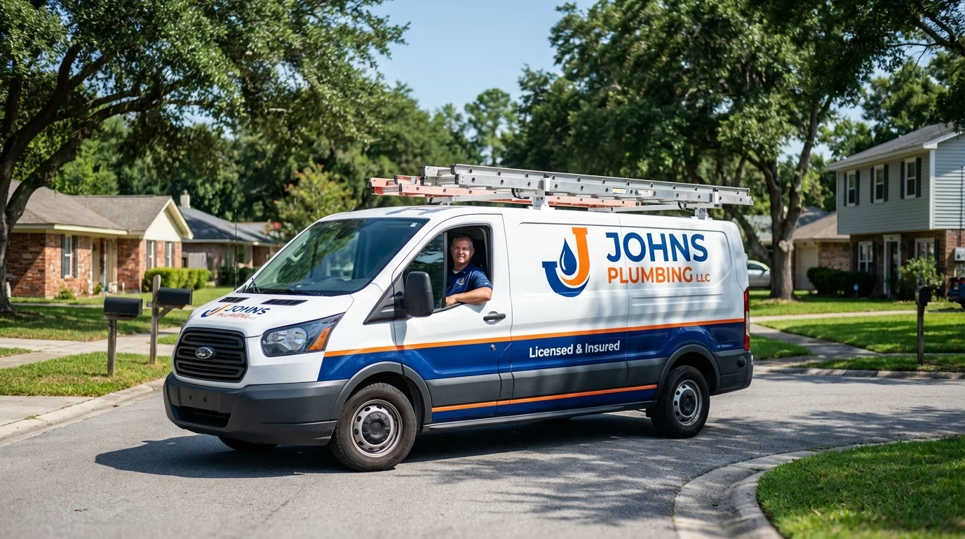 Johns Plumbing LLC service van in Whitney, TX