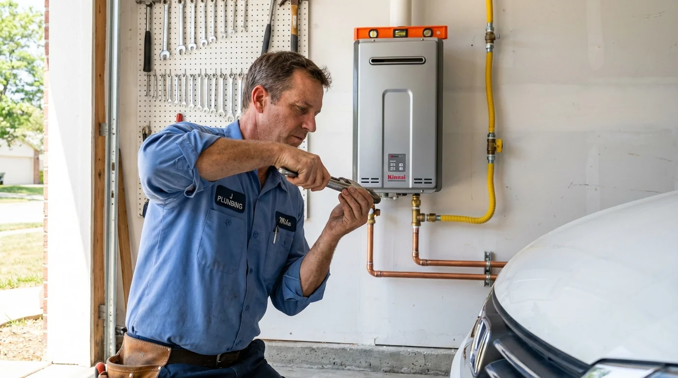 Tankless water heater installation by a Johns Plumbing LLC plumber in Whitney